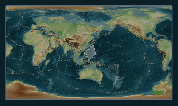 Filippinska Havet Tektonisk Platta Wiki Stil Höjd Karta Patterson Cylindriska — Stockfoto