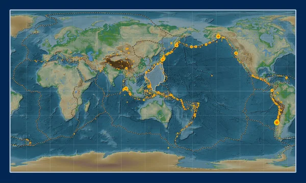 Філіппінська Морська Тектонічна Плита Карті Фізичної Висоти Циліндричній Проекції Паттерсона — стокове фото