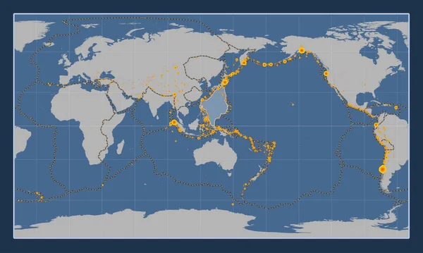 Filipínská Tektonická Deska Pevné Mapě Obrysu Pattersonově Válcové Projekci Středem — Stock fotografie