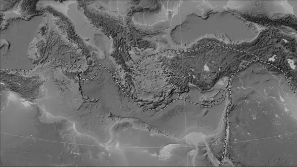 Límites Placas Tectónicas Adyacentes Placa Tectónica Del Mar Egeo Mapa —  Fotos de Stock