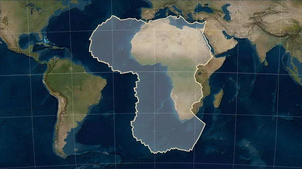 Forme Plaque Tectonique Africaine Sur Carte Satellite Blue Marble Dans — Photo