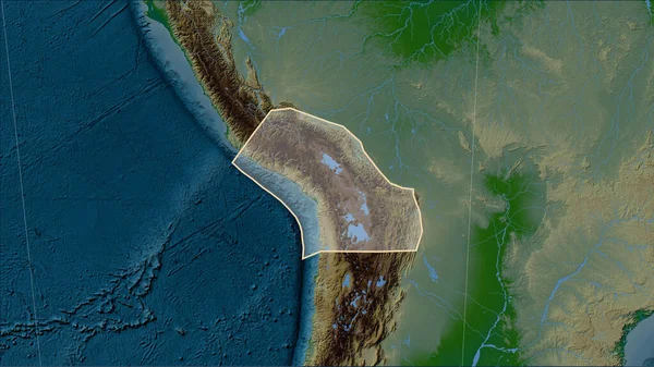 Vorm Van Altiplano Tektonische Plaat Fysieke Hoogtekaart Patterson Cilindrische Schuine — Stockfoto