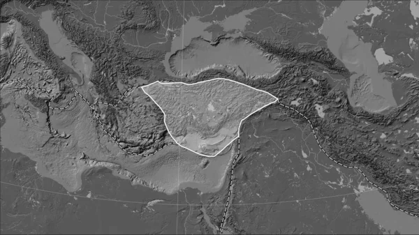 Anadolu Tektonik Plakası Patterson Silindirik Eğik Projeksiyonunda Bilek Yükseklik Haritasındaki — Stok fotoğraf