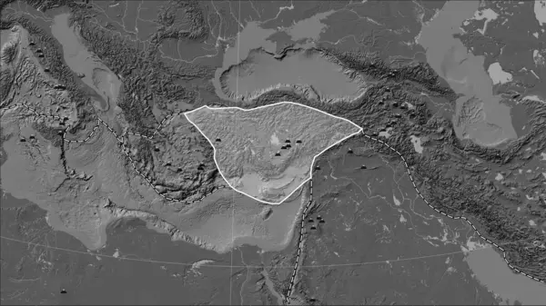 Distribución Volcanes Conocidos Alrededor Placa Tectónica Anatolia Mapa Elevación Bilevel —  Fotos de Stock