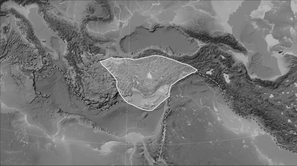Anatolisk Tektonisk Platta Och Gränserna För Angränsande Plattor Kartan Över — Stockfoto