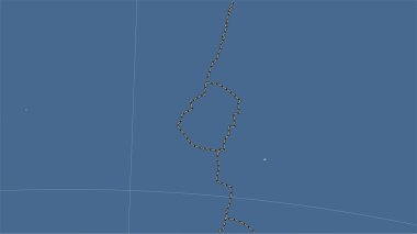 Patterson silindirik (eğik) projeksiyonunda katı hat haritasında Paskalya tektonik plakasının bitişiğindeki tektonik plaka sınırları
