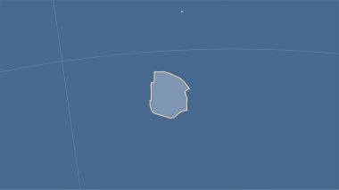 Patterson silindirik (eğimli) projeksiyonunda Juan Fernandez tektonik plakasının şekli