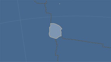 Juan Fernandez tektonik plakası etrafındaki bilinen volkanların Patterson silindirik (eğik) projeksiyonunda katı çevre haritasında dağılımı