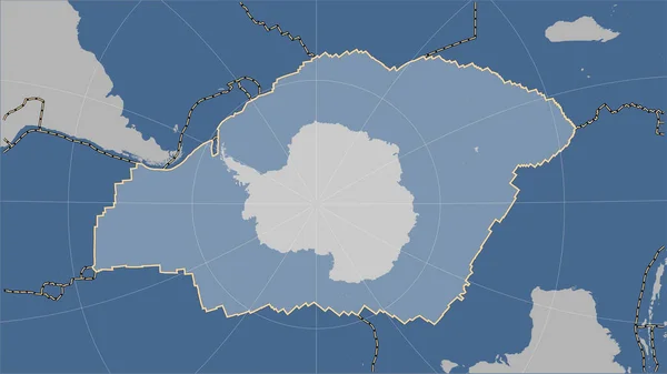 Die Antarktische Tektonische Platte Und Die Grenzen Benachbarter Platten Auf — Stockfoto