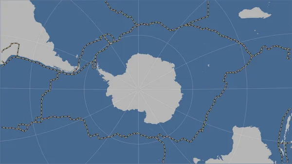 Limites Des Plaques Tectoniques Adjacentes Plaque Tectonique Antarctique Sur Carte — Photo