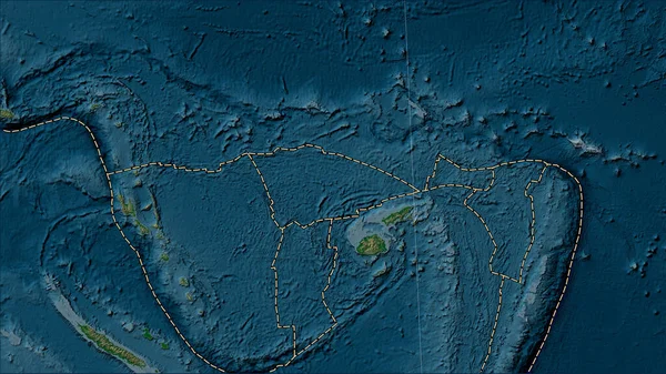 Tectonic Plate Boundaries Adjacent Balmoral Reef Tectonic Plate Physical Elevation — Stock Photo, Image