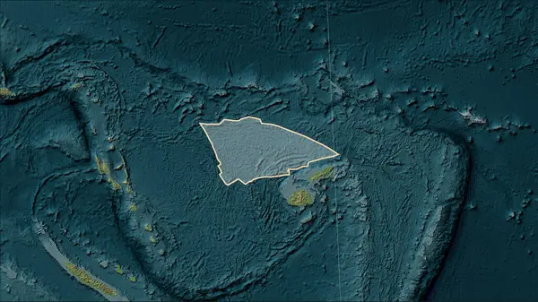 Kształt Płyty Tektonicznej Balmoral Reef Mapie Elewacji Stylu Wiki Projekcji — Zdjęcie stockowe