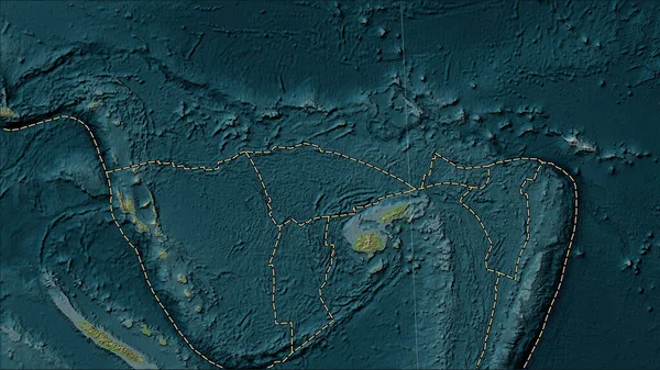 Tectonic Platta Gränser Intill Balmoral Reef Tektoniska Plattan Wiki Stil — Stockfoto