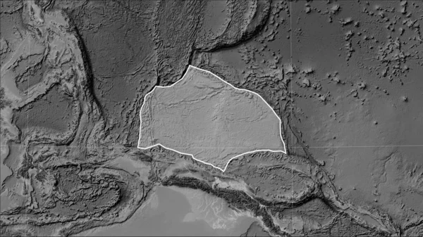 Tvar Tektonické Desky Caroline Mapě Nadmořské Výšky Stupních Šedi Pattersonově — Stock fotografie