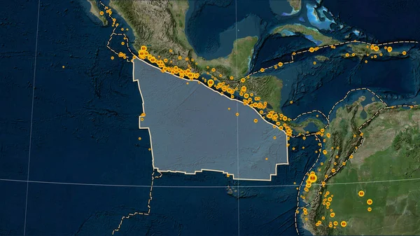 Emplacements Des Tremblements Terre Proximité Plaque Tectonique Cocos Grande Que — Photo