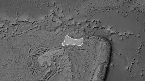 Formen Futunas Tektoniska Platta Kartan Över Gråskala Projektionen Patterson Cylindrisk — Stockfoto