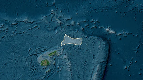 Σχήμα Της Τεκτονικής Πλάκας Futuna Στον Φυσικό Υψομετρικό Χάρτη Στην — Φωτογραφία Αρχείου