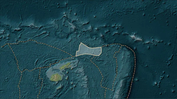 Distribución Volcanes Conocidos Alrededor Placa Tectónica Futuna Mapa Elevación Estilo — Foto de Stock