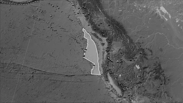 Lokalizacja Trzęsień Ziemi Pobliżu Płyty Tektonicznej Juan Fuca Większa Niż — Zdjęcie stockowe