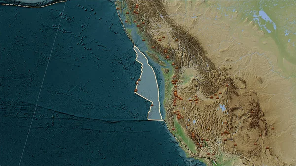 Emplacements Des Tremblements Terre Proximité Plaque Tectonique Juan Fuca Grande — Photo