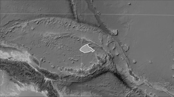 Tvar Tektonické Desky Manus Mapě Nadmořské Výšky Stupních Šedi Pattersonově — Stock fotografie