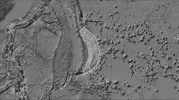 Границы Тектонических Плит Прилегающих Марианской Тектонической Плите Двустворчатой Карте Высоты — стоковое фото