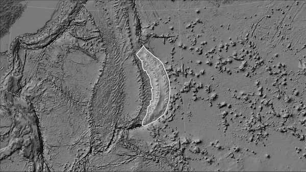 Распределение Известных Вулканов Вокруг Марианской Тектонической Плиты Двустворчатой Карте Высоты — стоковое фото