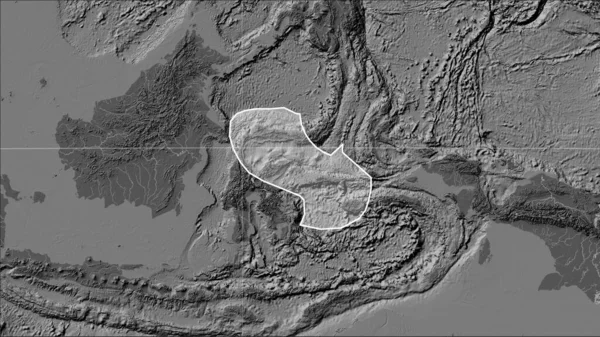 Forma Placa Tectónica Del Mar Molucas Mapa Elevación Del Bilevel —  Fotos de Stock