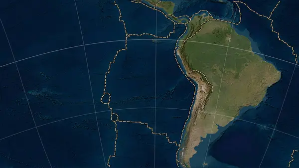 Тектонічна Плита Наска Межі Сусідніх Плит Супутниковій Карті Блакитного Мармуру — стокове фото