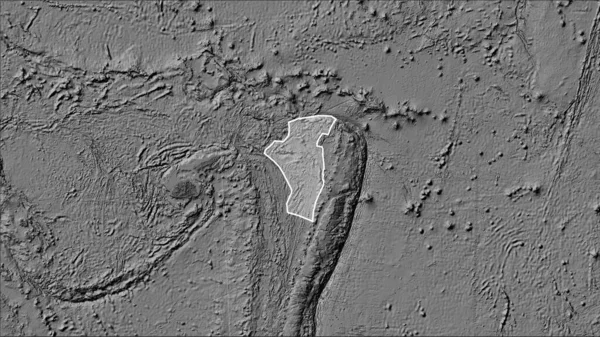 Forme Plaque Tectonique Niuafo Sur Carte Élévation Bilevel Dans Projection — Photo