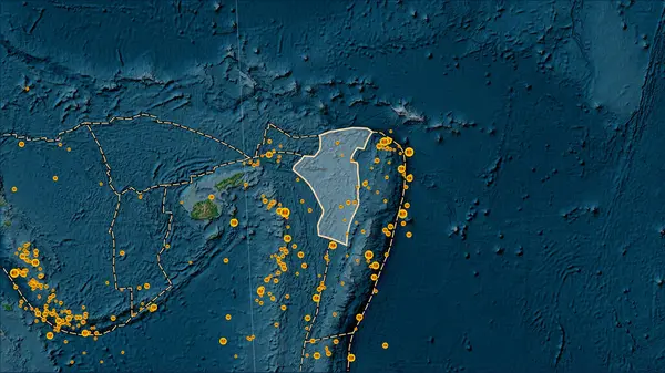Limites Des Plaques Tectoniques Adjacentes Plaque Tectonique Niuafo Sur Carte — Photo