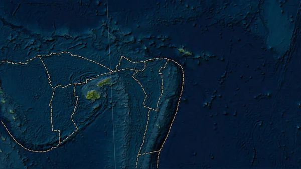Niuafo Tectonic Plate Boundaries Adjacent Plates Blue Marble Satellite Map — Stock Photo, Image