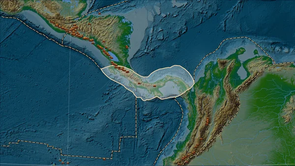 Lokalizacja Trzęsień Ziemi Pobliżu Panamskiej Płyty Tektonicznej Większa Niż Jasność — Zdjęcie stockowe