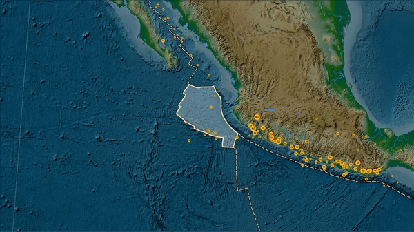 Tectonische Plaatgrenzen Grenzend Aan Tektonische Plaat Rivera Fysieke Hoogtekaart Patterson — Stockfoto