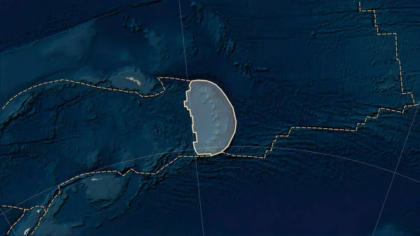 Verspreiding Van Bekende Vulkanen Rond Sandwich Tektonische Plaat Blue Marble — Stockfoto