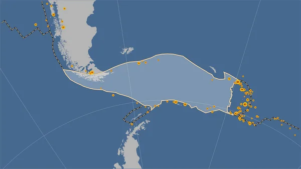 Tectonische Plaatgrenzen Grenzend Aan Scotia Tektonische Plaat Vaste Contourkaart Patterson — Stockfoto