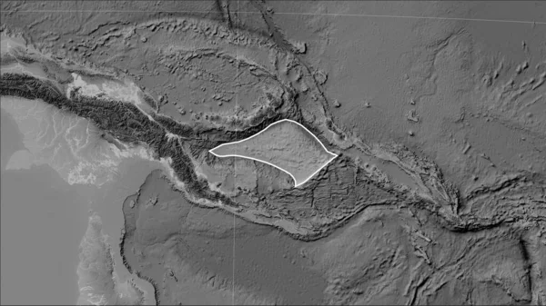 Form Salomonhavet Tektonisk Platta Gråskala Höjd Karta Patterson Cylindrisk Sneda — Stockfoto