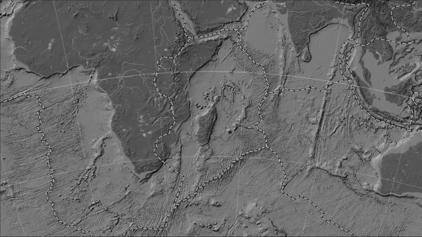 Placa Tectónica Somalí Los Límites Las Placas Adyacentes Mapa Elevación — Foto de Stock