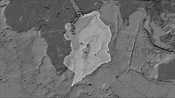 Lokalizacja Trzęsień Ziemi Pobliżu Somalijskiej Płyty Tektonicznej Większa Niż Jasność — Zdjęcie stockowe