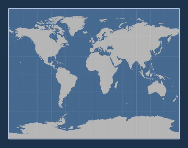 Peta Kontur Padat Dunia Dalam Proyeksi Gall Stereographic Berpusat Pada — Stok Foto
