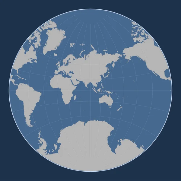 World Solid Contour Map Lagrange Projection Centered 90Th Meridian East — Stock Photo, Image