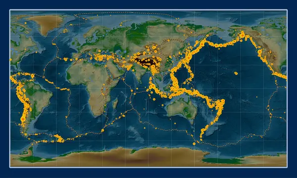 Localizaciones Terremotos Por Encima Magnitudes Registradas Desde Principios Del Siglo —  Fotos de Stock