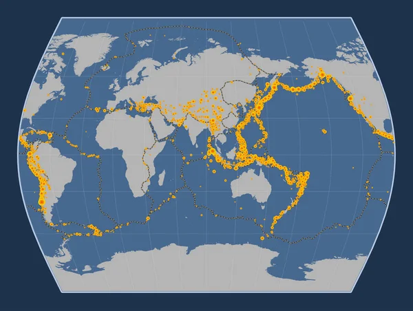 Locais Terremotos Acima Richter Registrados Desde Início Século Xvii Mapa — Fotografia de Stock