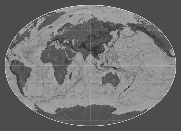 Bilevel Karte Der Welt Der Fahey Projektion Zentriert Auf Den — Stockfoto