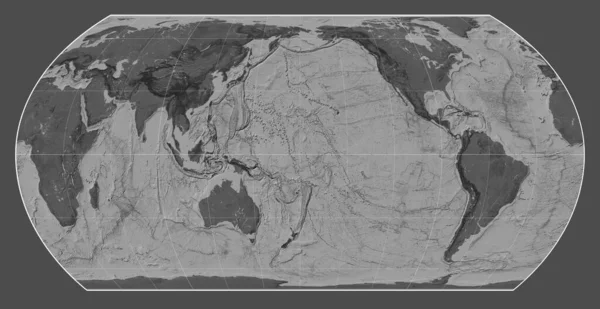 Mapa Bilevel Del Mundo Proyección Hatano Asymmetrical Equal Área Centrada — Foto de Stock