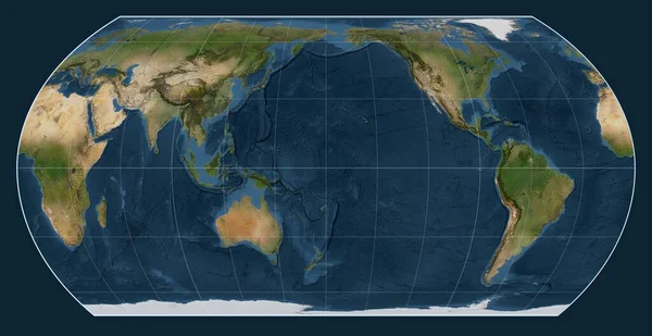자오선을 중심으로 하타노 비대칭 투영에서 세계의 180 — 스톡 사진