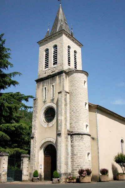 Kostel Saint Lger Bouzis Obec Departementu Lot Francie — Stock fotografie