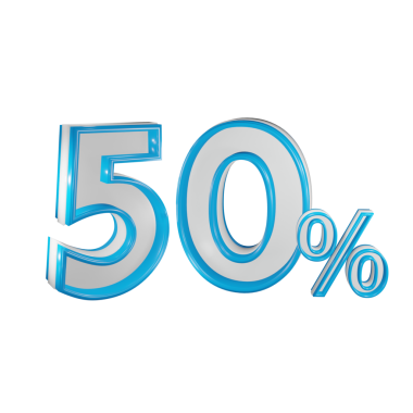 Beyaz arkaplan üzerinde% 5 indirimli% 3 boyutlu gösterim