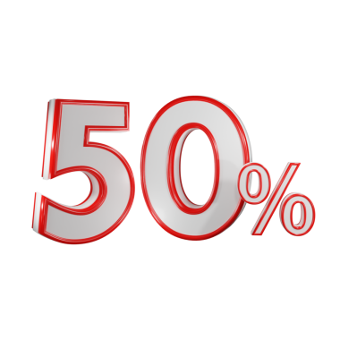 Yüzde 50 indirim işareti..