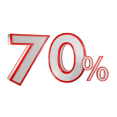 % 87 indirimli. Beyaz arkaplanda 3 boyutlu görüntüleme..